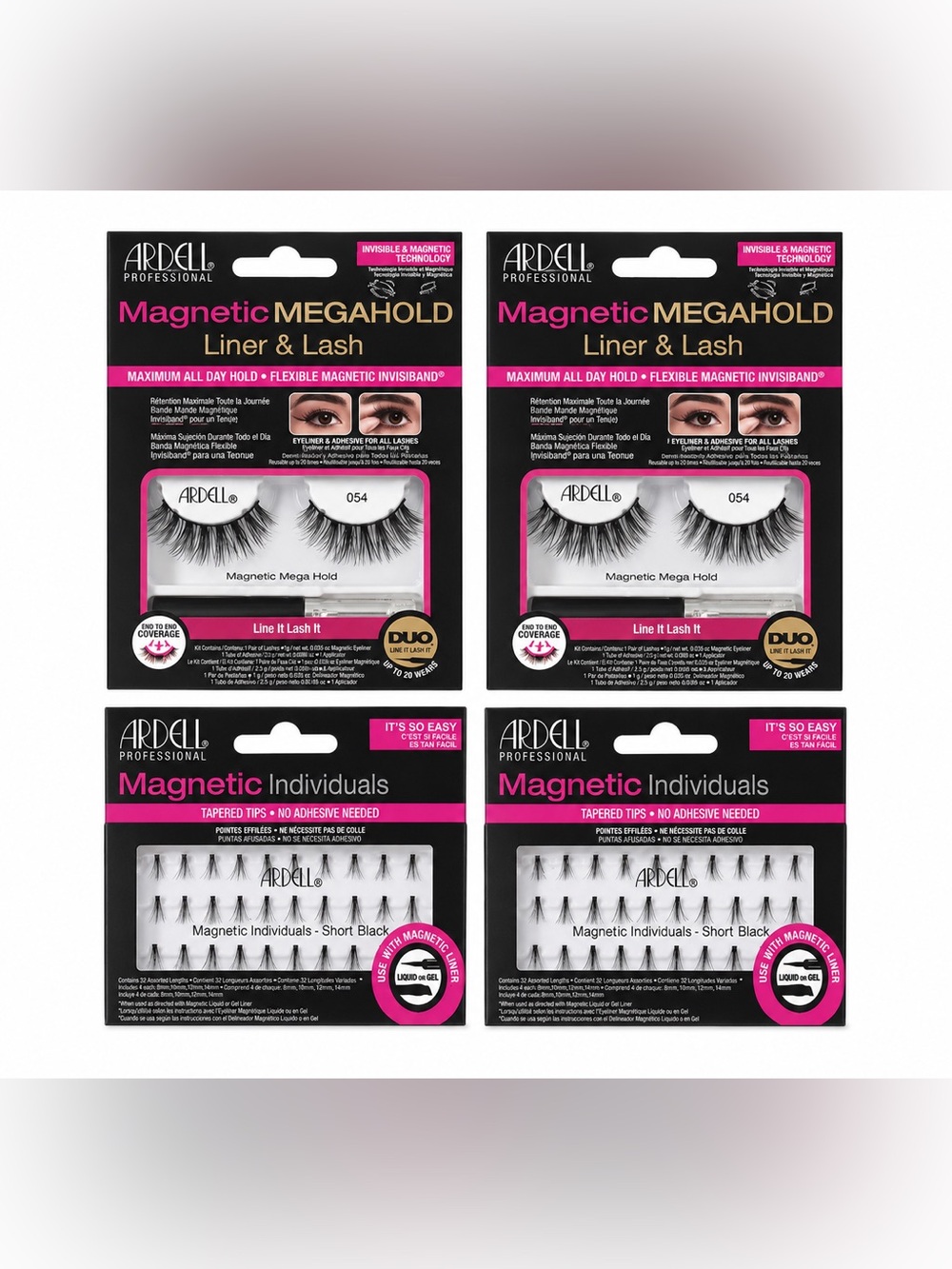 Ardell Magnetic Lash Bundle 4 Pc MegaHold & Magnetic Individuals Set
